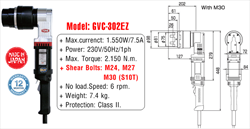 SÚNG XÉN ĐẦU BULONG GVC-302EZ TONE 