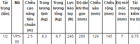 thong so ky thuat VP5-05