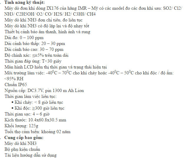 thong tin IX176-NH3